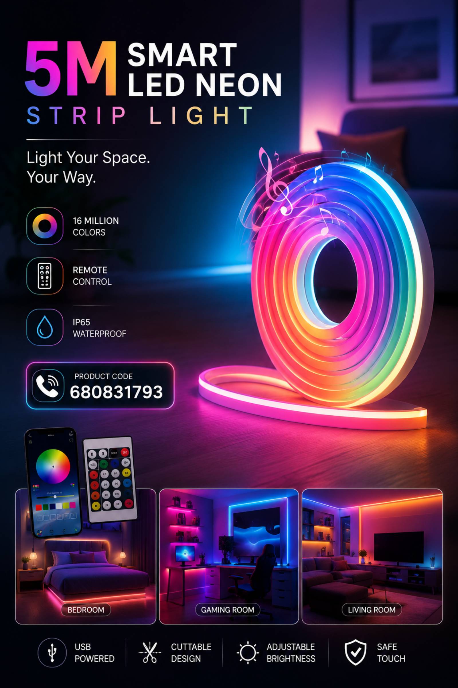 Smart led light with remote control