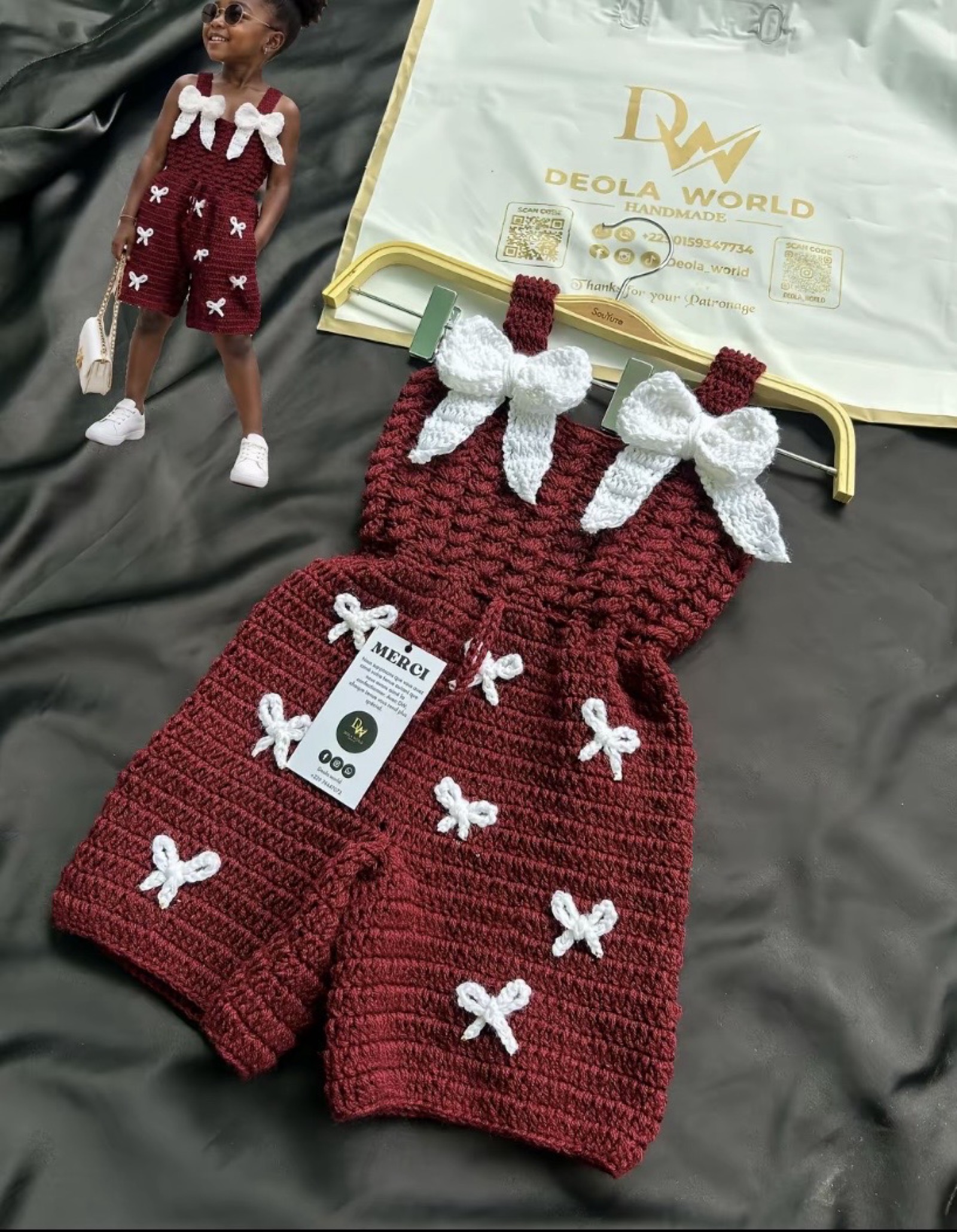 Ensemble bébé en laine fait main - 5