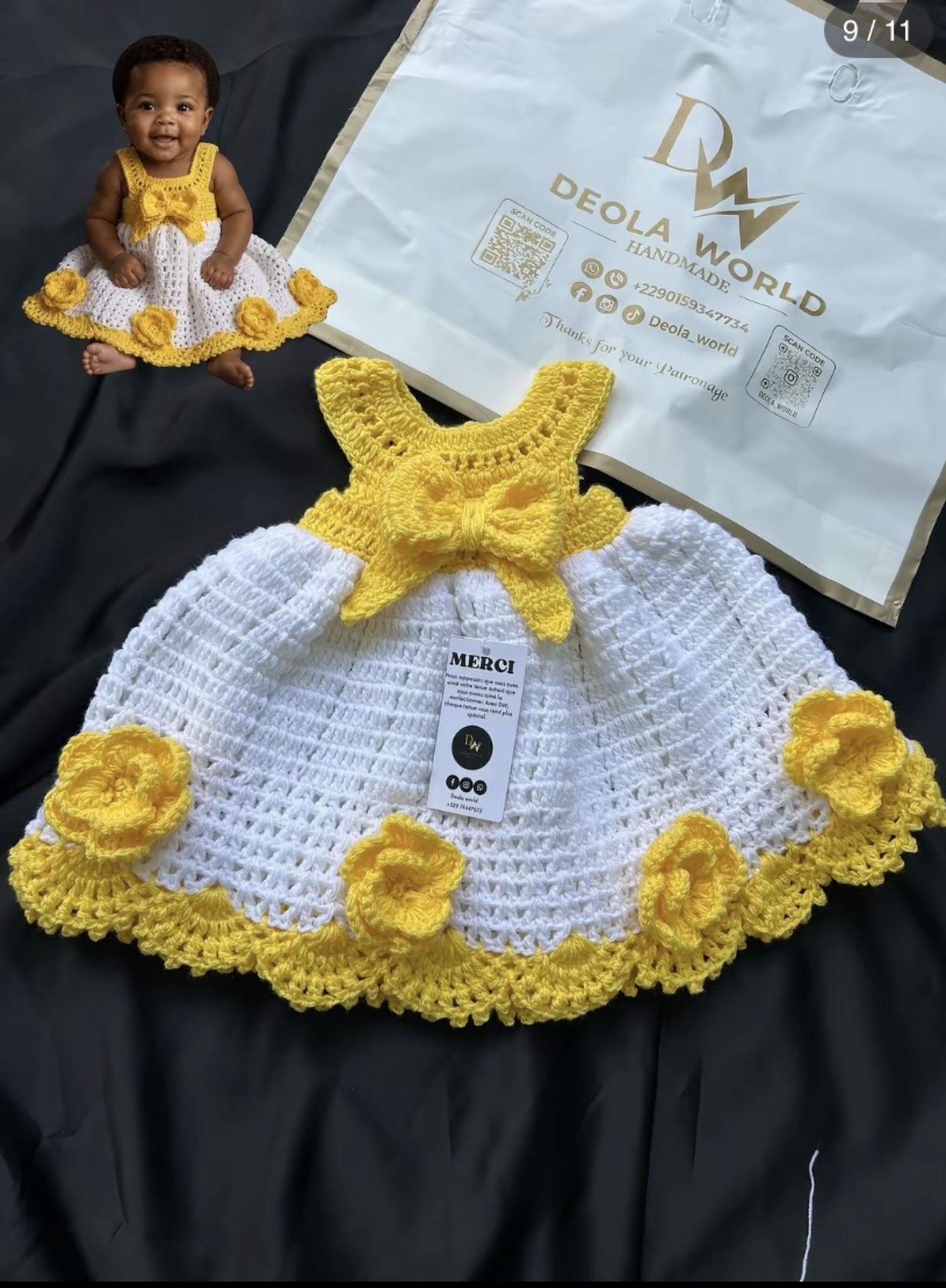 Ensemble bébé en laine fait main - 6