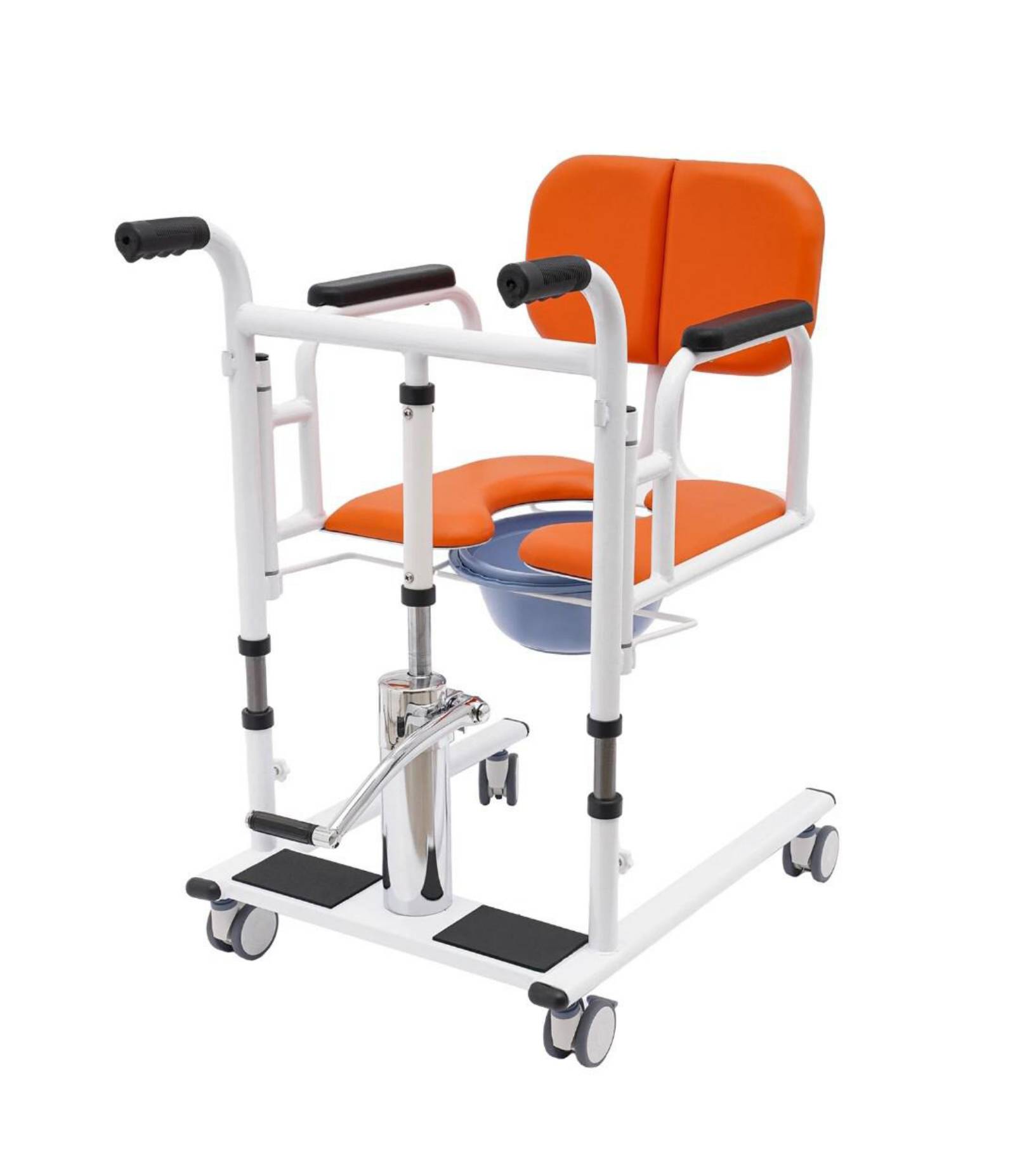 Chaise roulante avec levier hydraulique  à usage domestique, pour transport des personnes âgées et à mobilité réduite - 2