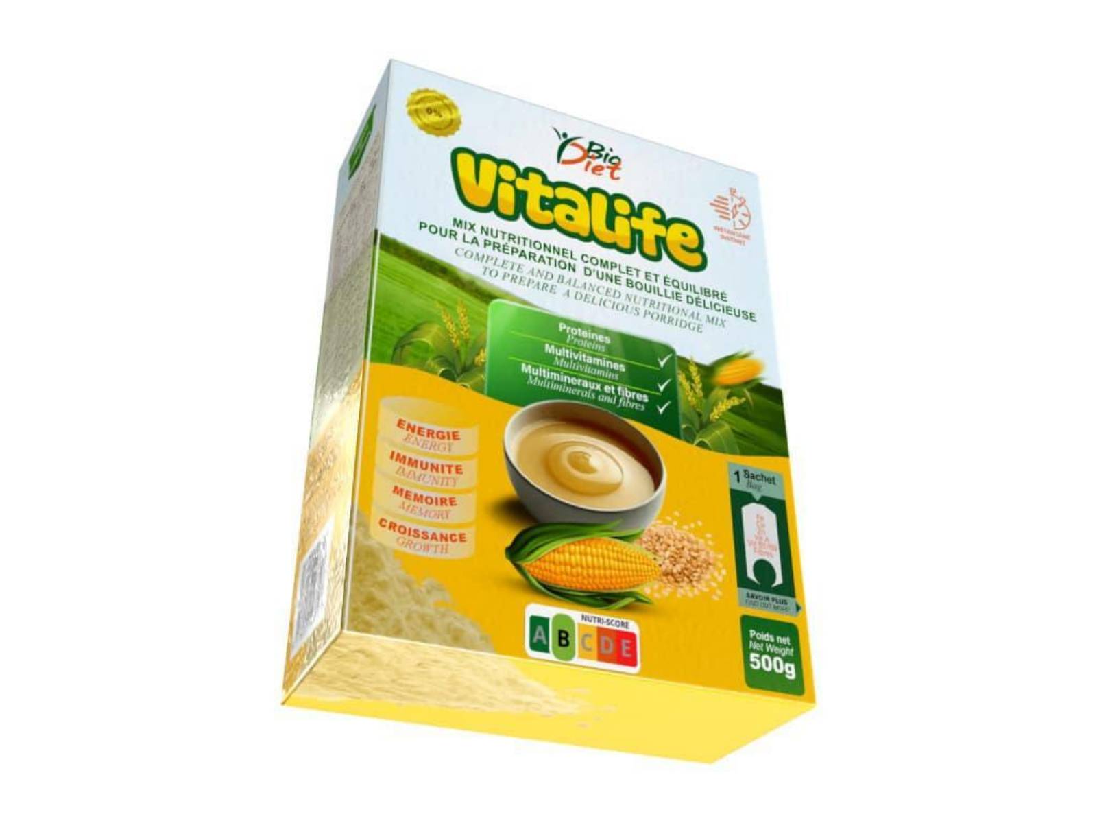 *Vitalife 500g – Disponible maintenant à Yaoundé* 🔥

*Prix : 2000 FRS seulement* 
*Box 500g* | Bouillie complète et équilibrée 

*Bénéfices clés:*
- *ÉNERGIE* pour bien commencer la journée
- *IMMUNITÉ* + *MÉMOIRE* + *CROISSANCE* 
- Riche en Protéines, Multivitamines, Multiminéraux et Fibres
- Goût maïs + céréales - Les enfants adorent 👌

*Point de vente :*
📍 *One Stop Point Distribution Company* 
*Yaoundé, Chapelle Damas*

Stock limité. Passez prendre vos cartons aujourd’hui. - 4