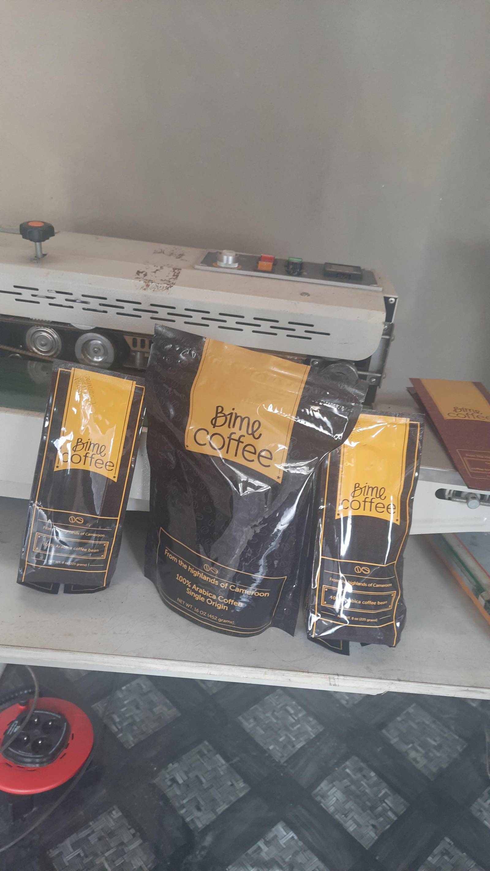 *Bime Coffee – 100% Arabica, Single Origin from the Highlands of Cameroon* ☕🇨🇲

Premium Cameroon coffee, packed fresh and ready for you:

*Price List* 
- *452g Pouch* – 2,800 FCFA 
- *226g Pouch* – 1,600 FCFA 
- *225g Pouch* – 1,600 FCFA 

*We supply:* 
- *Wholesalers* 
- *Retailers* 
- *Final Consumers*

*One stop point distribution company* 
📍 *Chapelle Damas* 
🌍 We supply *Cameroon and abroad*
📞 *673 77 84 93*

_Bime Coffee: From the highlands of Cameroon. 100% Arabica. Rich aroma, smooth taste._ - 3